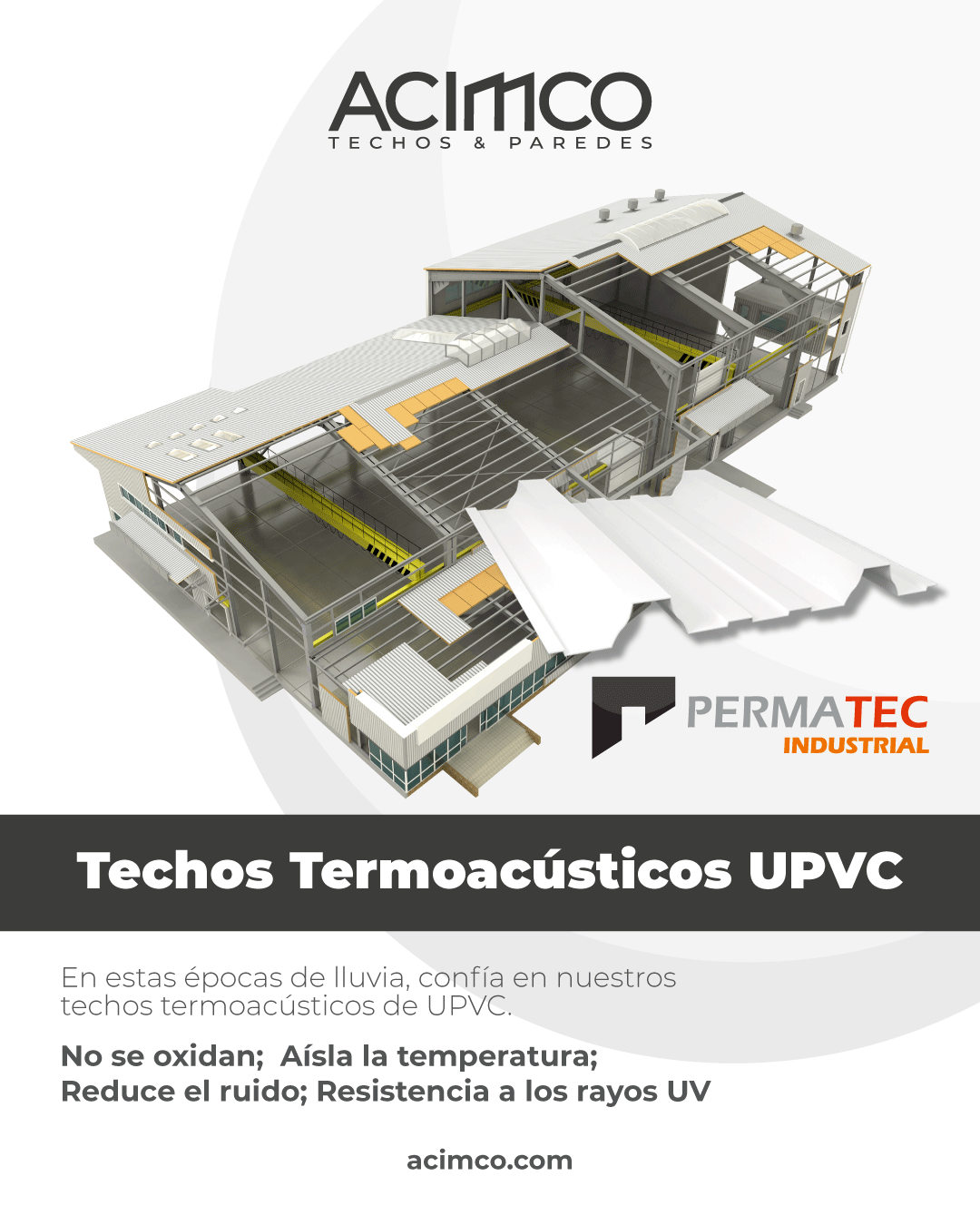 Techo UPVC Permatec instalado por ACIMCO